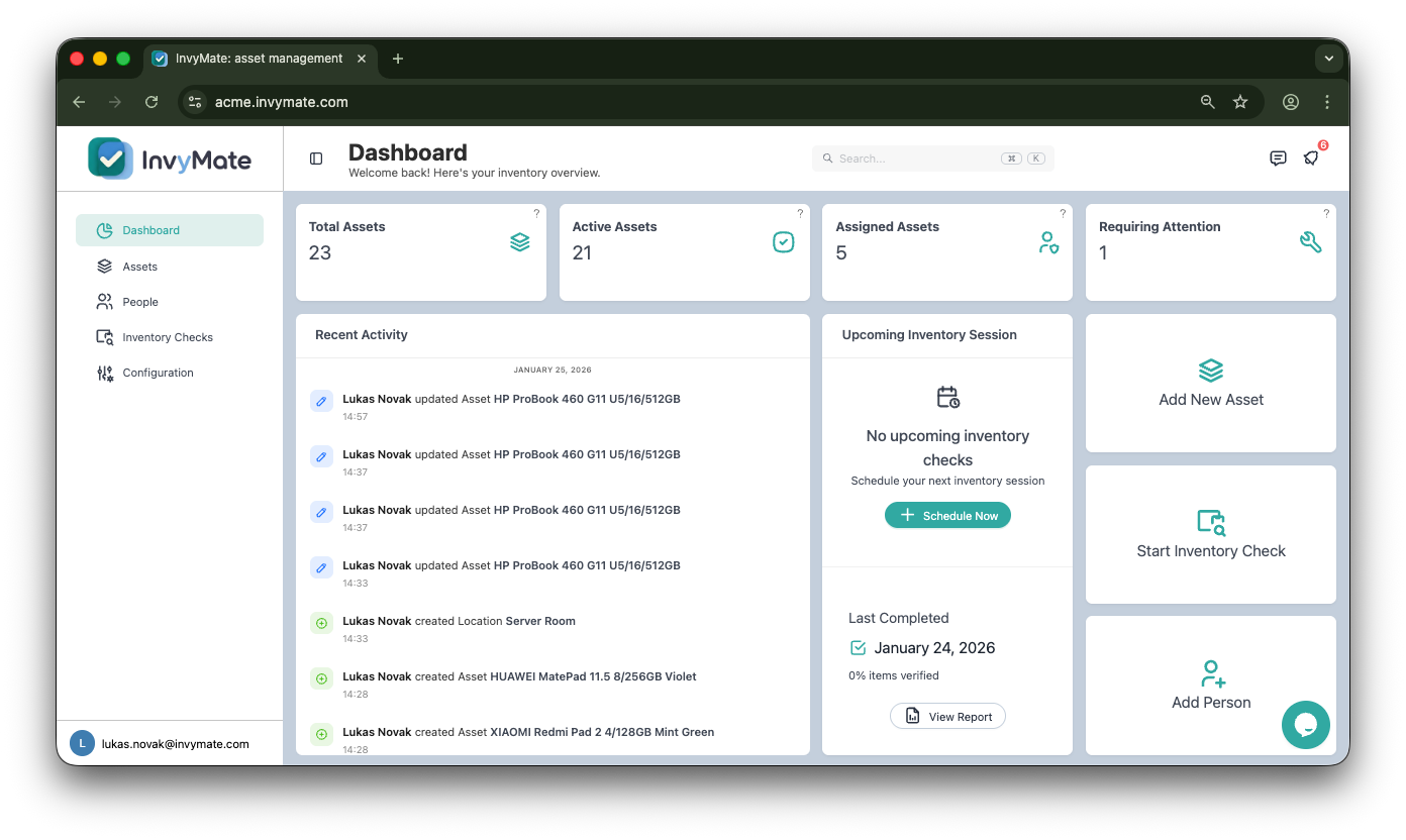 Asset Overview & Activity History