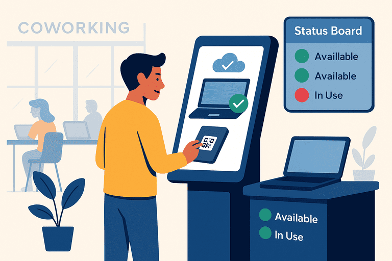 Self-Service Kiosks for Asset Checkout in Shared Spaces